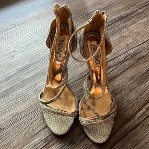 Badgley Mischka sparkly zip heels